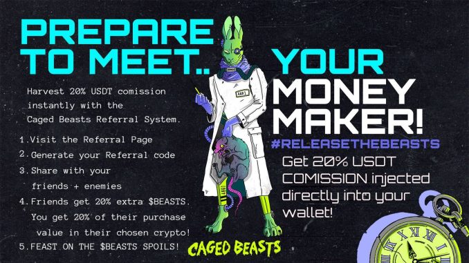 Passive Income with Caged Beasts 20% USDT Bonus, BTC and Passive Income with Caged Beasts 20% USDT Bonus, BTC and ETH