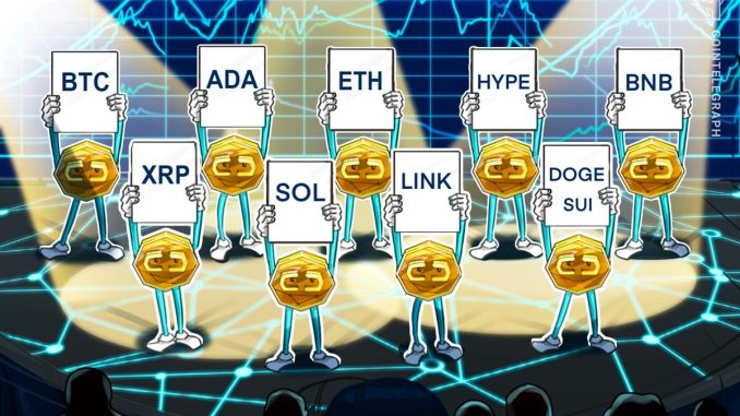 BTC, ETH, XRP, BNB, SOL, DOGE, ADA, SUI, HYPE, LINK BTC, ETH, XRP, BNB, SOL, DOGE, ADA, SUI, HYPE, LINK