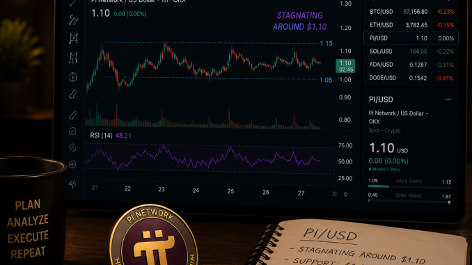 The PI token consolidating around $0.125.